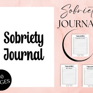 Sobriety Journal, Printable 90-Day Addiction Recovery Workbook & Reflection Journal, AA Journaling Prompts, Sober Gift for Her and Him, PDF