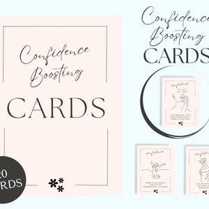 Cartes d'affirmation de renforcement de confiance, jeu de cartes d'affirmation imprimables, cartes d'affirmation de manifestation, imprimables de conseil de vision, cadeau mignon