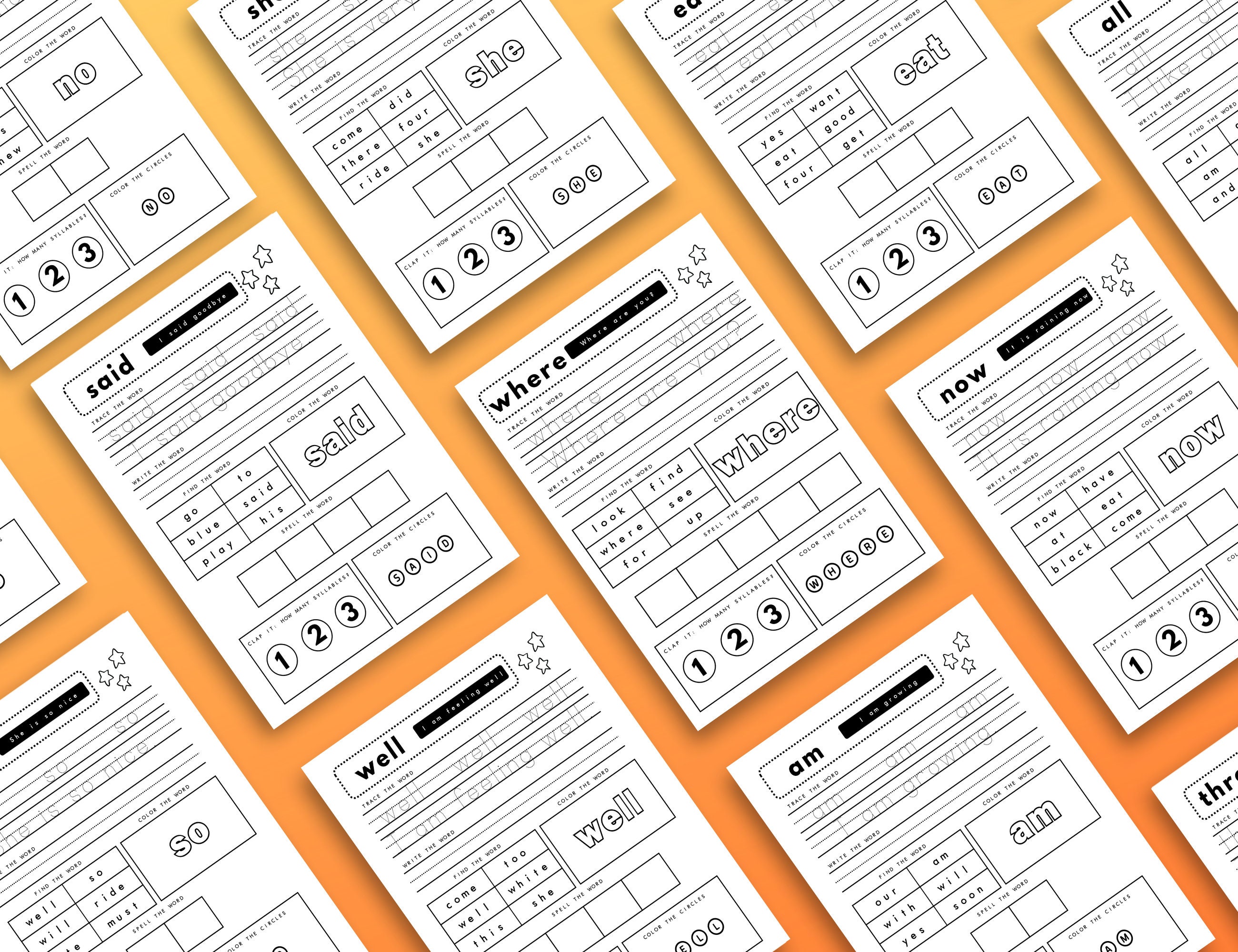 Printable Dolch Sight Word Worksheets for Pre-k &amp; Kindergarten ...