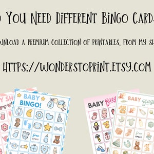 Baby Shower Bingo Printable, Baby Bingo Printable, Baby Shower Gift ...