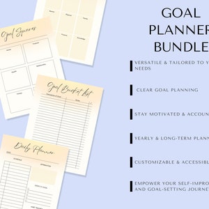 Goal Planner BUNDLE, 2023 Goal Tracker Journal, Printable SMART Goal ...