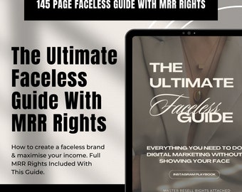 Marketing numérique sans visage, livre électronique sans visage ultime, livre électronique Comment vendre en ligne avec un compte sans visage, droits de revente principaux (MRR) + guide DPP