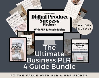 Done For You Ultimate Business Bundle With PLR & MRR Rights, 4 eBooks to grow your business with resale rights. Done-For-You Digital Guides