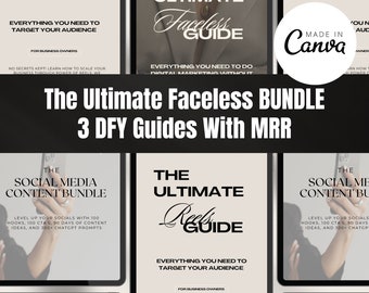 Faceless Digital Marketing Bundle, 3 Done For You How To Guides With Master Resell Rights (MRR)+(PLR) Private label rights, DFY,eBook,Bundle