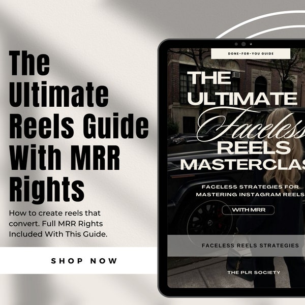 The Ultimate Reels Guide, Instagram Reel Guide with Master resell rights (MRR)+(PLR) a done for you guide for digital marketing, DFY eBook