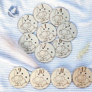 Cartes jalons bébé éléphant fichier SVG DIY