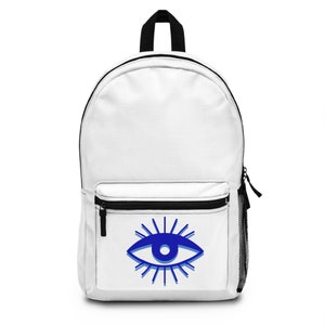 Mystic Evil Eye Backpack | Waterproof & Lightweight | Custom Tag | Trendy Spiritual Design | Durable Polyester Bag