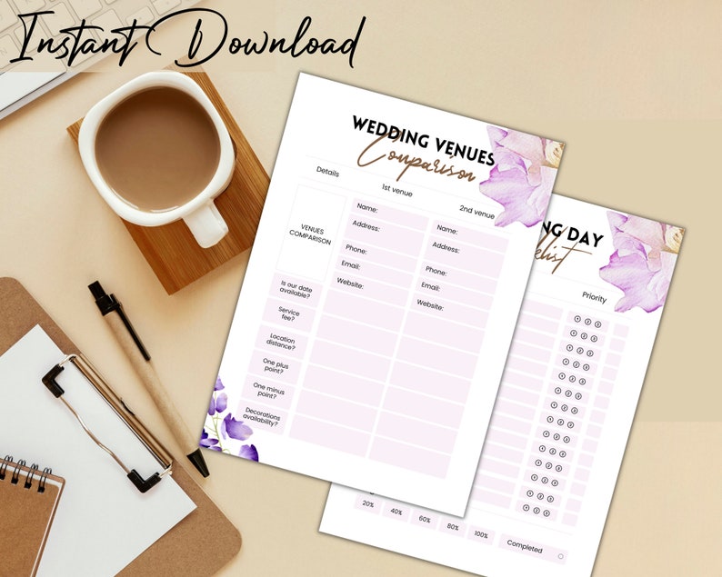 Wedding Planner Printable Printable Wedding Planner Pages - Etsy