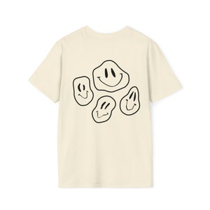 Cool Melting Black Smiley Face Shirt | Comfy Cotton Tee | Awesome Gift for Your Best Friend | For Everyone, Feel Good Vibes!