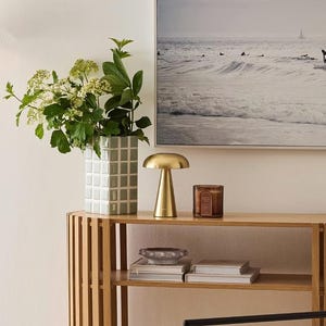Lámpara de mesa con luz de hongo: recargable y portátil