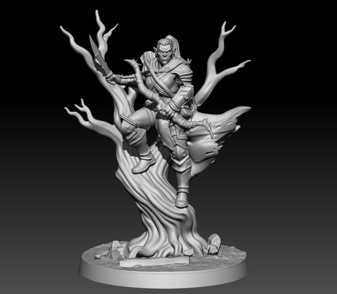 Orc Ranger 3d Model Orc Archer 3D Model STL, Supportless Fantasy Miniature, FDM Optimized ...