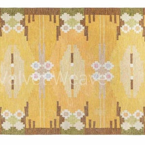 Alfombra sueca de tejido plano amarillo inspirada en Marianne Richter, 8x10, tejida a mano en lana, estilo kilim, alfombra bohemia grande para sala de estar, dormitorio y comedor.