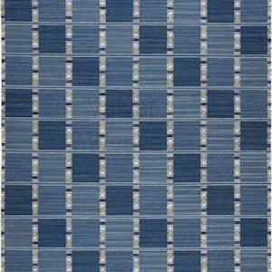 Swedish Marianne Richter Inspired Kilim Rug - Handwoven Wool Carpet, Blue Geometric Boho Scandinavian Area Rug for Living Room & Home Decor&quot;