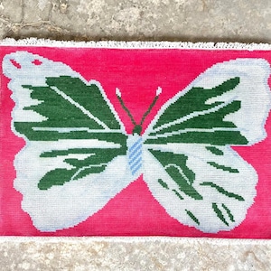 Pink Rug,  Butterfly Rug, Small Oushak Rug,  Gifts Rug,  Colorful oushak rug,  Hand Knotted Area Rug for Living Room Bedroom Hall Custom Rug