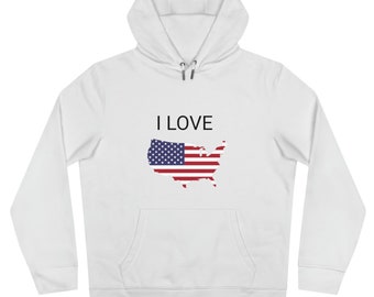 King Hooded Sweatshirt "I LOVE USA"