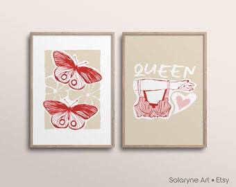 Coquette Room Decor, Coquette Prints, Downtown Girl Poster, Preppy Printable Wall Art, Balletcore Aesthetic Digital Download Art Print