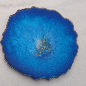 Handmade Resin Art Tea Coffee Coater Blue 1 Pc