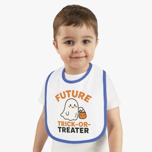 Future Trick-or-Treater Baby Bib - Cute Halloween Infant Bib - Unisex Baby Shower Gift
