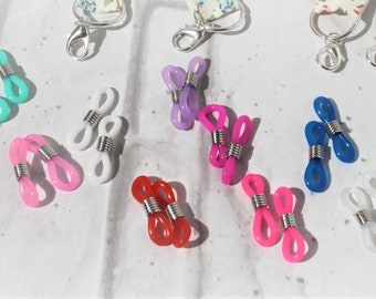 Conector de borracha para óculos: espiral de prata, pacote com 2