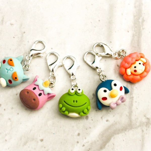 Resin Stitch markers Progress keepers Charms Fun Cute animals