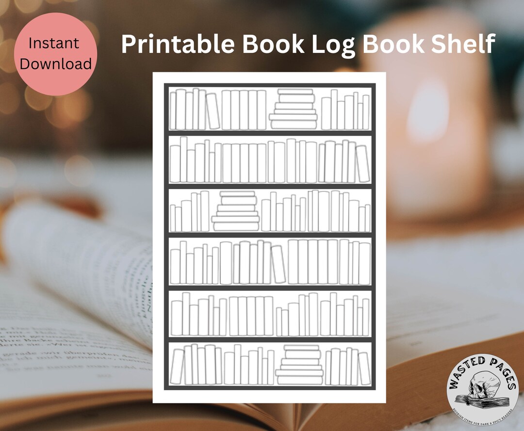 Book Log Book Shelf Digital Printable Etsy Australia