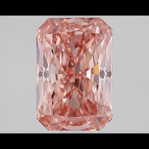 1.56 ct Radiant Cut Vivid Pink Lab Grown Diamond, VS1 Clarity