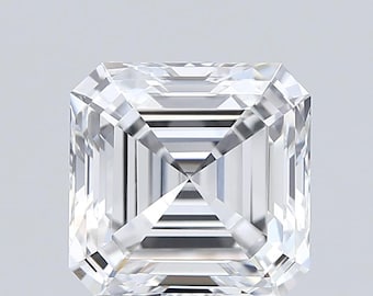 May include: A close-up of a clear, square-cut diamond. The facets reflect light, creating a brilliant sparkle. The diamond's shape is symmetrical, with sharp, defined edges. The overall appearance is one of clarity and brilliance.