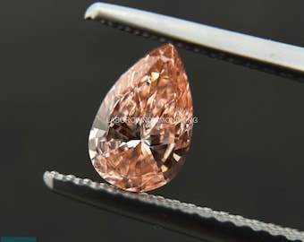 0.47Cts Pink Lab Grown Diamond / Pink Pear Diamond / Pink Diamond / Pink Color VS Clarity Diamond para anillo de compromiso / Pink Diamond Jewelry