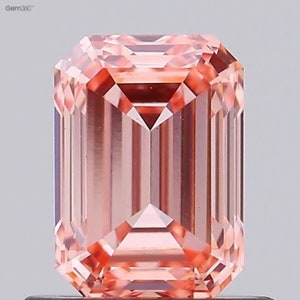 1.00 CT Emerald Cut Pink Lab Grown Diamond: Loose CVD Diamond