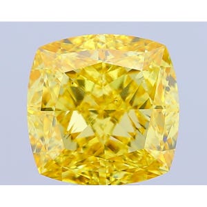 10.12CT Square Cushion Shape Fancy vivid yellow VS2 Lab Grown IGI certified diamond. Loose diamond for custom engagement rings or pendants
