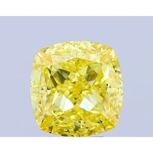 5.87 CTS Cushion Fancy vivid yellow VS1 Lab Grown IGI certified diamond. Loose diamond for custom engagement rings