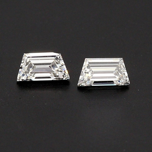 Lab Grown Trapezoid diamond Pair for making Engagement ring,/Couple diamond/Diamond For jewelry Matching Fancy cut Earrings or Other Jewelry