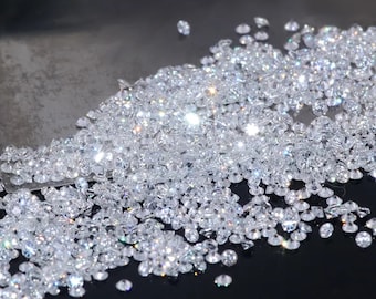 Diamante de 1 mm a 5 mm, redondo, de corte brillante, cultivado en laboratorio, diamante suelto, diamante blanco, piedra preciosa, diamante de calidad para fabricación de joyas DEF y VVS-VS