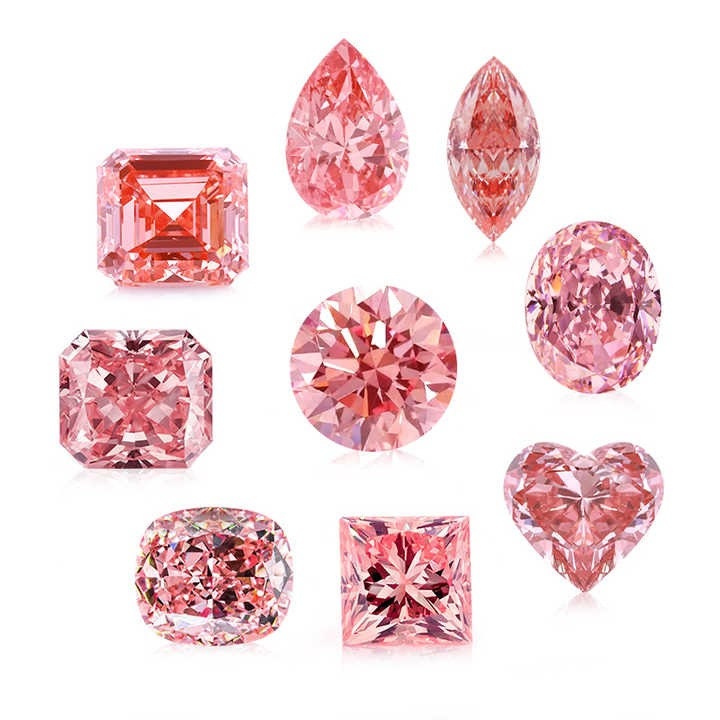 Umweltfreundlicher rosafarbener loser Diamant für die Herstellung von Schmuck / Labor gewachsener loser Diamant / rosa farbiger CVD Diamant Ehering Mischungsform rosa Diamant