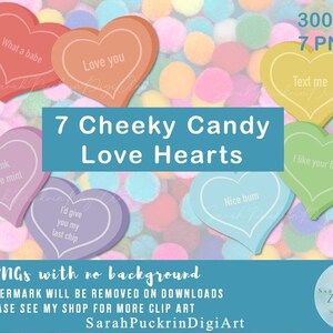 Love Heart Sweets Candy met woorden Brutale uitspraken Teesside Valentines Clipart geen achtergrond Meerkleurige Clip Art PNG-sublimatie