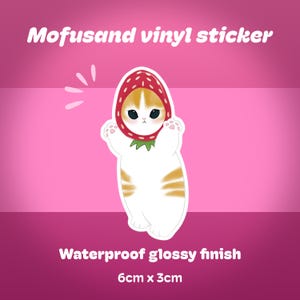 Adorable vinyle autocollant chat fraise|imperméable|mignon stationnaire|cadeaux kawaii|amoureux des chats|cadeau d'anniversaire|autocollants de journalisation|