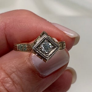 Vintage 1920’s 14k Gold Diamond Engagement Ring