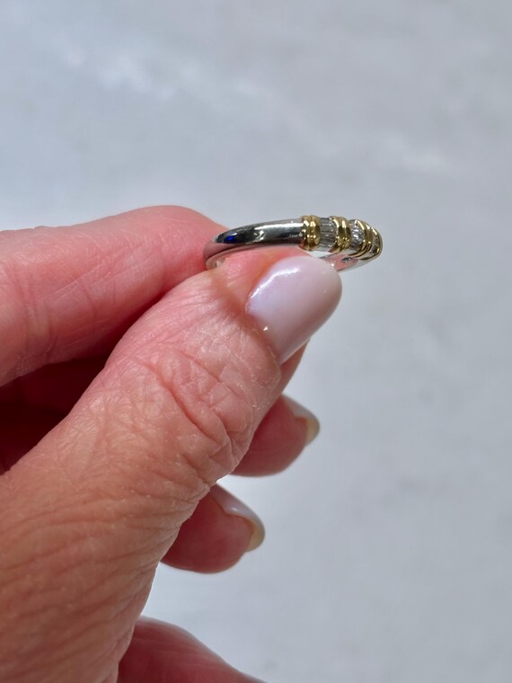 Vintage Platinum & 18K Yellow Gold Baguette Diamo… - image 13