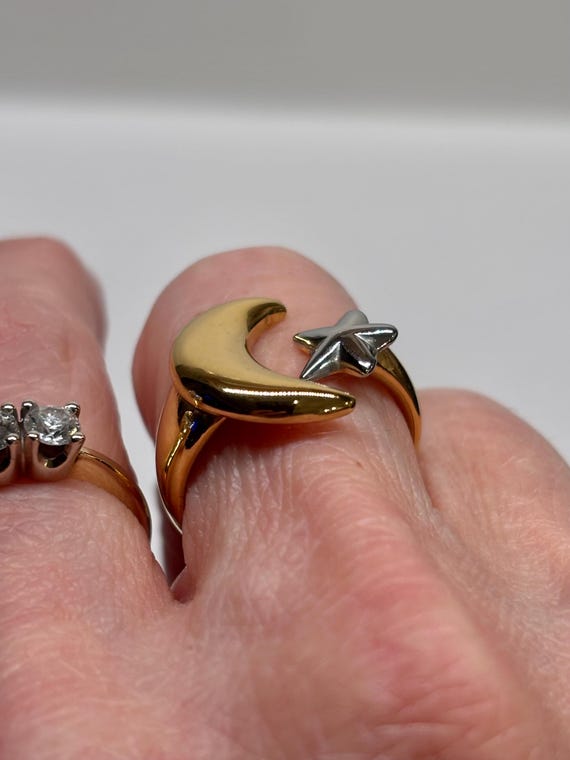Moon & Star Celestial Statement Ring - image 6