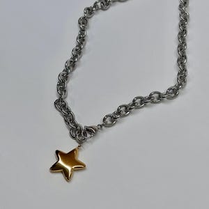 Mixed Metal Chunky Stern Halskette