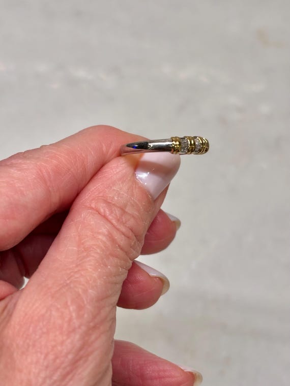 Vintage Platinum & 18K Yellow Gold Baguette Diamo… - image 12