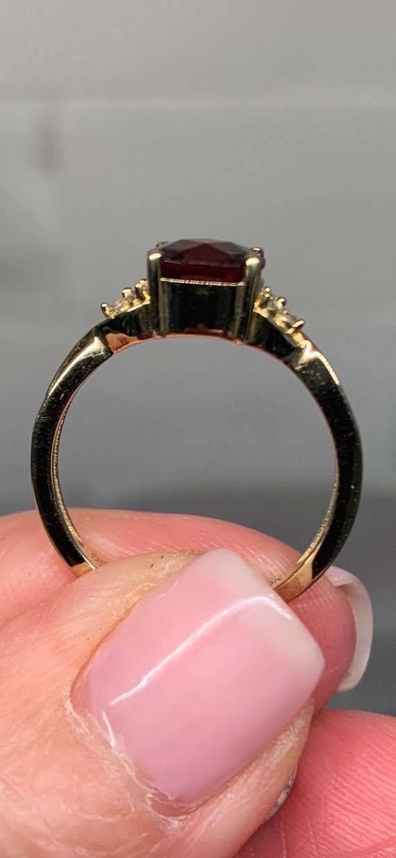 Vintage Garnet & Diamonds Ring - image 6