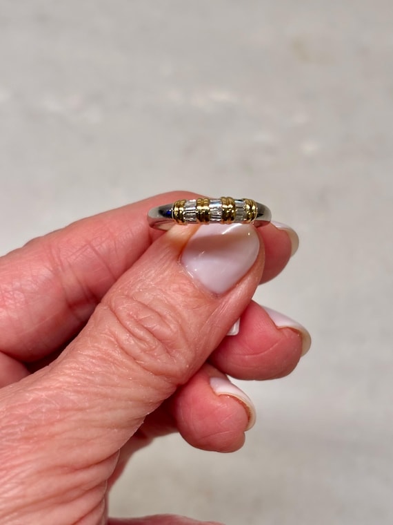 Vintage Platinum & 18K Yellow Gold Baguette Diamo… - image 10