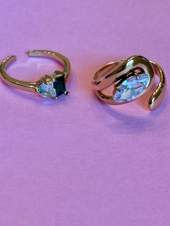 Marquise Gold Wrap Statement Ring PVD Gold Plate - image 10