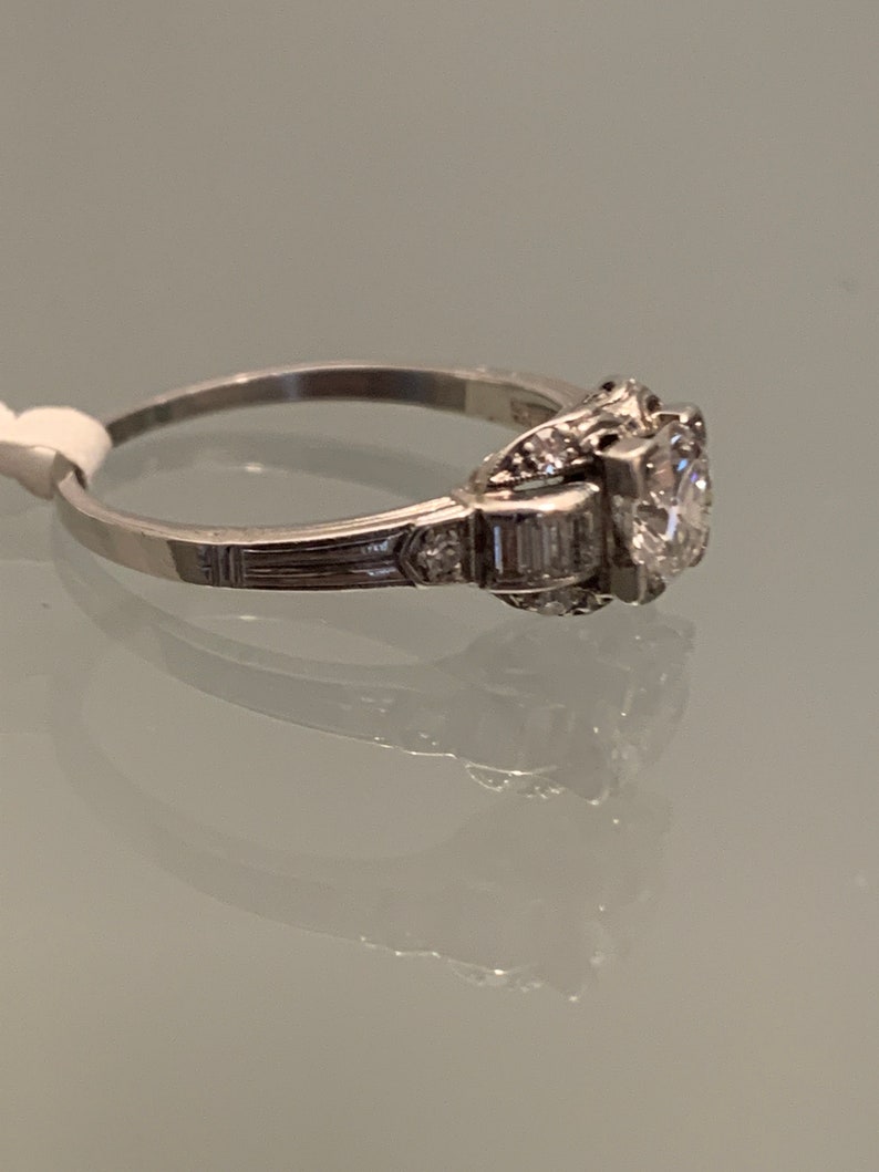 Platinum Vintage 1940s Diamond paris Engagement Ring - Etsy