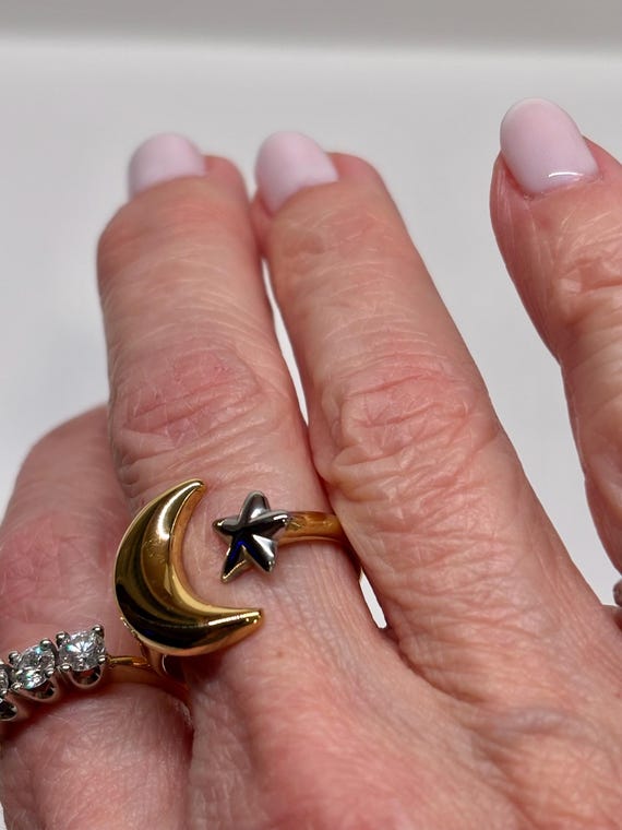 Moon & Star Celestial Statement Ring - image 8