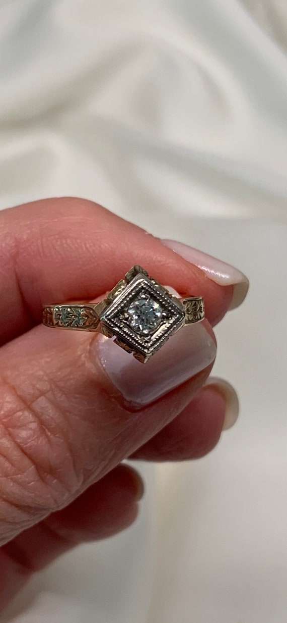 Vintage 1920’s 14k Gold Diamond Engagement Ring