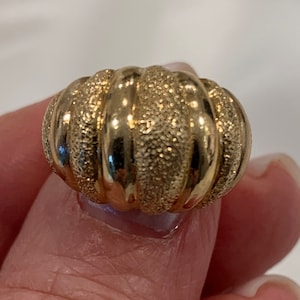 Vintage 14k Wide Gold Dome Ring