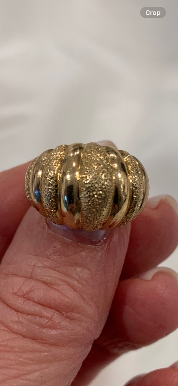 Vintage 14k Wide Gold Dome Ring