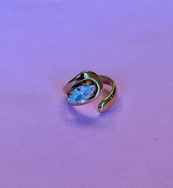 Marquise Gold Wrap Statement Ring PVD Gold Plate - image 4